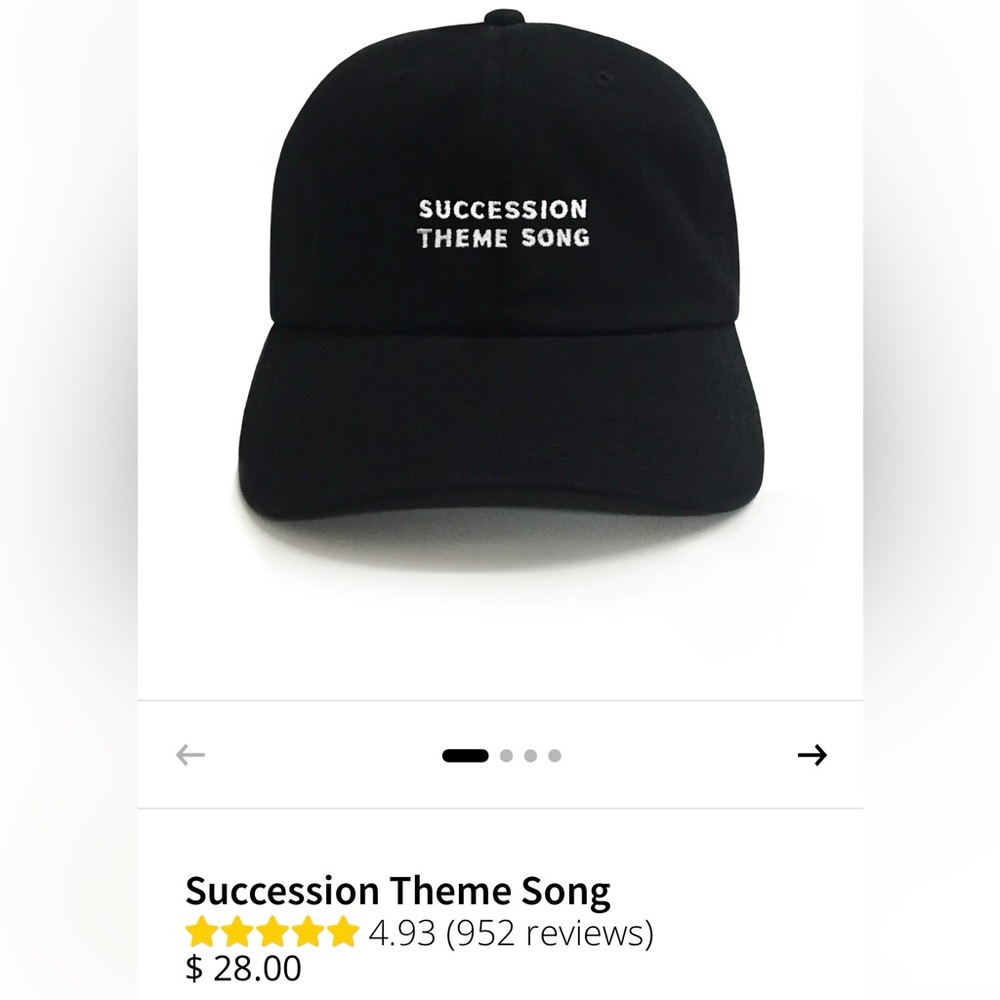 NWOT Succession Theme Song baseball cap